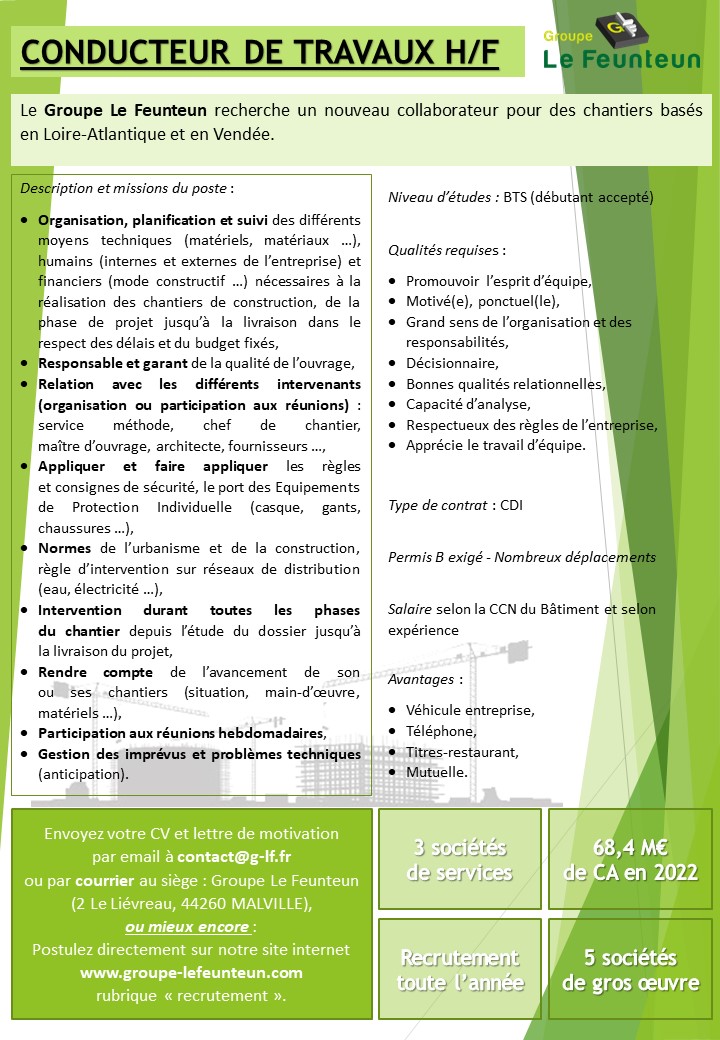 ANNONCE CONDUCTEUR TRAVAUX